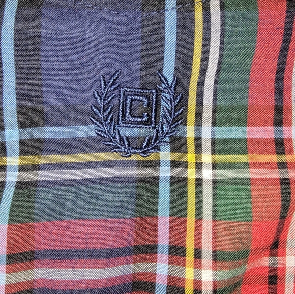 Chaps Casual Red and Blue Plaid Button Down Shirt - Picture 5 of 9